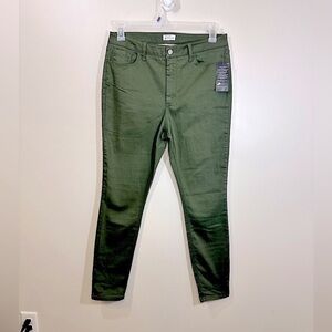 NWT Market and Spruce High Rise Twill Jeans Pants Olive Green Size 12